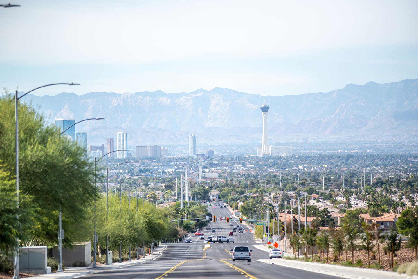 city of las vegas nevada skyline from distance