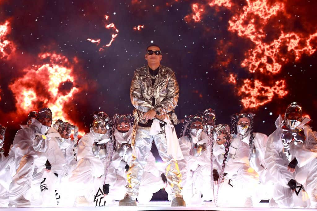 SAN JUAN, PUERTO RICO - DECEMBER 31: Puerto Rican native Daddy Yankee performs on Dick Clark’s New Year’s Rockin’ Eve with Ryan Seacrest 2022 during the show’s first ever Spanish countdown, from Distrito T-Mobile in San Juan, Puerto Rico. (Photo by Gladys Vega/Getty Images for Discover Puerto Rico)